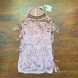 NWT Soieblu fringed beaded dress